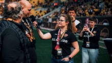 Interview auf dem Rasen