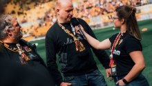 Interview auf dem Rasen